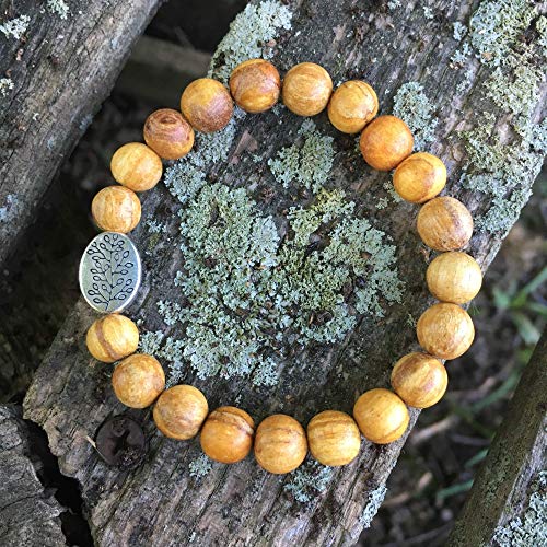 Handmade Palo Santo Bracelet Negative Energy Protection Yoga Wellness Gift For Women Made In Usa Fits 6 Inch Wrist Stretch (Small Wrist) #TOP3