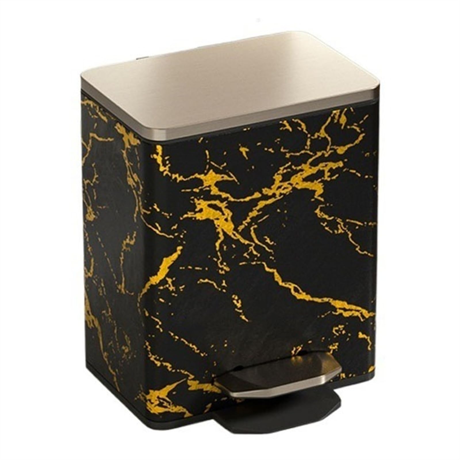 Kosze łazienkowe Pedał Nożny I Wewnętrzne Wiadro Do Domu, Biura(Black-gold,21L)