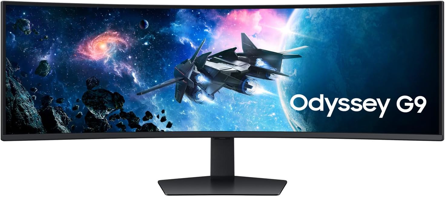 SAMSUNG 49" Odyssey G9 DQHD 240Hz, 1ms, HDR10+, Curved Gaming Monitor, LS49CG95DENXZA (Renewed)