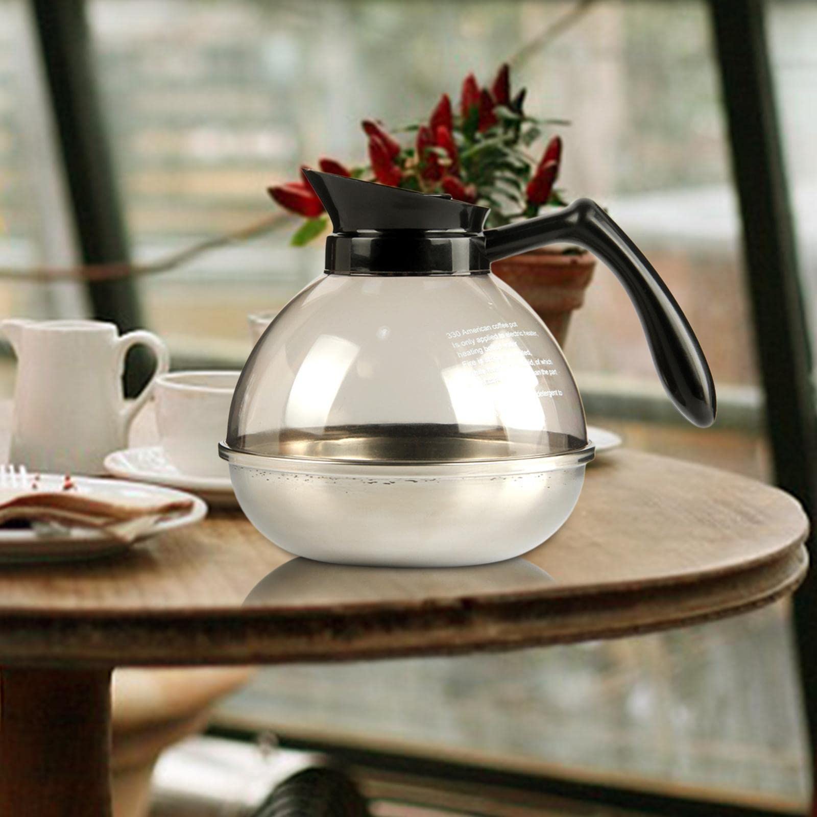 Milageto Kaffeekanne Tragbare Filterkaffeemaschine Semi Automatische Kaffeebereiter Handkaffeemaschine Kaffeezubehör mit Edelstahlgehäuse für Camping Reisen