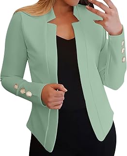 2025 Casual Blazers for Women Plus Size Lightweight Long Sleeve Open Front Jackets Business Office Work Suits S-5XL