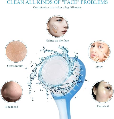 Miniatura 5 de ARTIBETTER Facial Scrubber Exfoliating Face Brush with Cap 8Pcs Set for Deep Pore Cleansing and Skin Massage Manual Face Washer Scrubber for Makeup