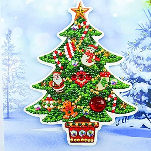 8 Pack 5D DIY Diamond Painting Greeting Cards for Adults Christmas Series Round Drill Crystal Art Craft Paint by Number Kits Gift Friends