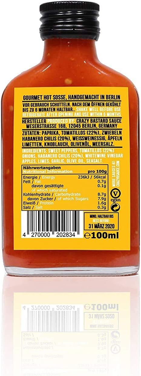 Crazy Bastard Sauce - Sample Set of 3 Hot Chili Sauces - Chipotle & Pineapple, Habanero & Tomatillo, and Ghost Pepper & Mango (3 x 100ml)
