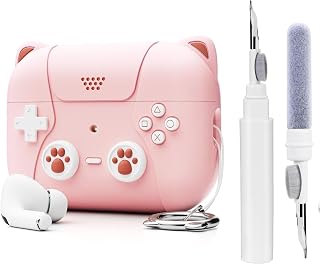 OOTSR AirPods Pro 2 Case 2022, Soft Silicone Skin Cover Shock-Absorbing Pink Protective Case for Apple AirPods Pro 2nd Generation Case, Pink Cat Design Case for Airpods pro(Pink)