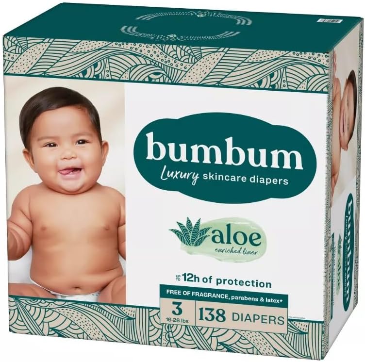 Bum~Bum Diapers Size 3, 138 Count, Fragrance-Free