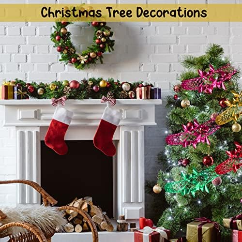 6Pcs Christmas Ceiling DecorationsFoil Christmas Garland Decorations, Christmas Swirl Hanging Decorations Foil Garland for Xmas Party Room Wall Ceiling Christmas Tree Festive Decorations