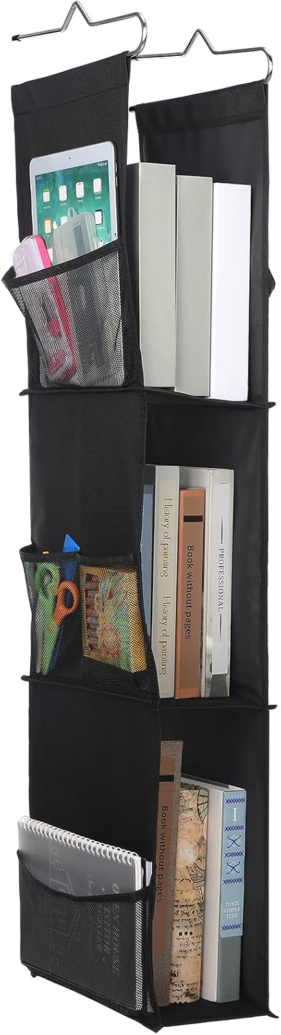 3 Shelf Hanging Locker Organizer for School 38'' Tall x 6.7'' Wide x 9'' Deep Storage Deep Shelves Adjustable Hanging Locker Shelves for School Office Home Gym Closet Supplies