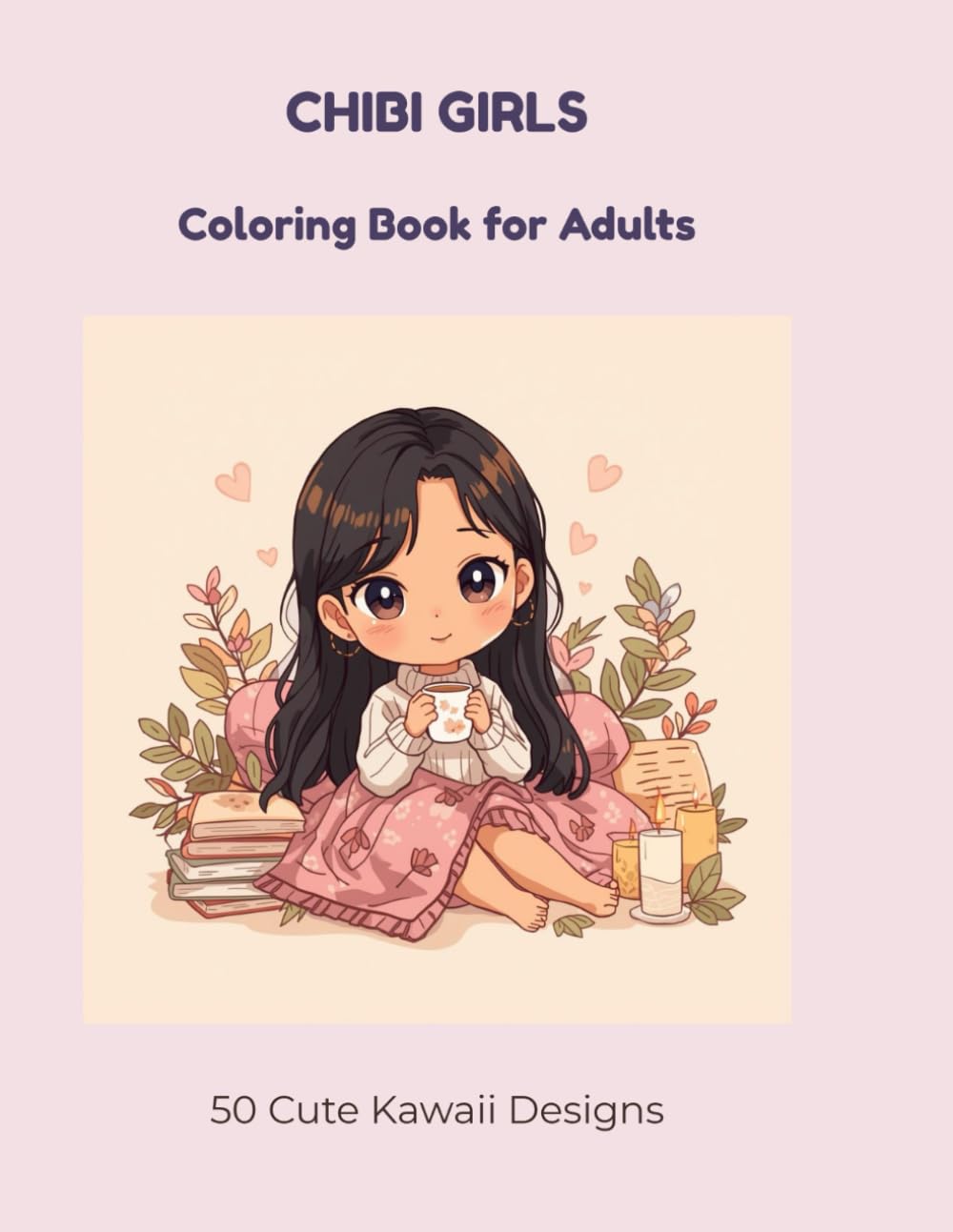 Chibi Girls Coloring Book for Adults: 50 Cute Kawaii Chibi Girl Designs for Relaxation, Stress Relief and Creative Fun