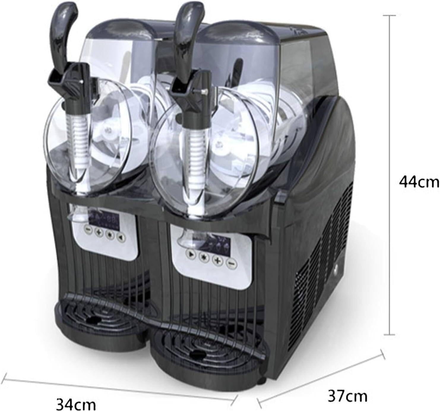 Commercial Ice Slush Machine, 2.5L Double Tank Slush Slushy Juice Machine, 300w Stainless Steel Smoothie Drink Maker, 10 Min First Molding Time, with 2 Tanks for Business Mobile Bar Party