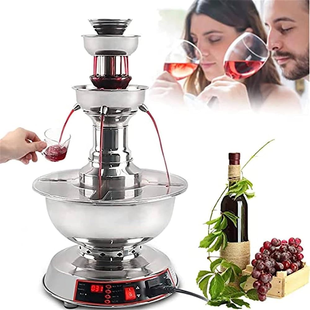 Adtzpc Electric Wine Fountain Machine, 3-Tier Party Beverage/Champagne Fountain Equipment, 3.5L Capacity & 0~100℃ Temperature Adjustable, Exert Aroma Fully for Wine, Champagne, Water, Juice