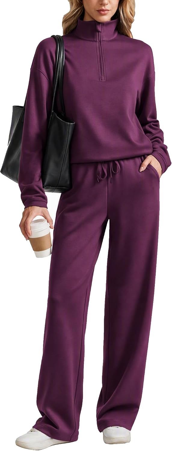 PINSPARK 2 Piece Sets for Women Half Zip Lounge Sets Tracksuit Fall 2026
