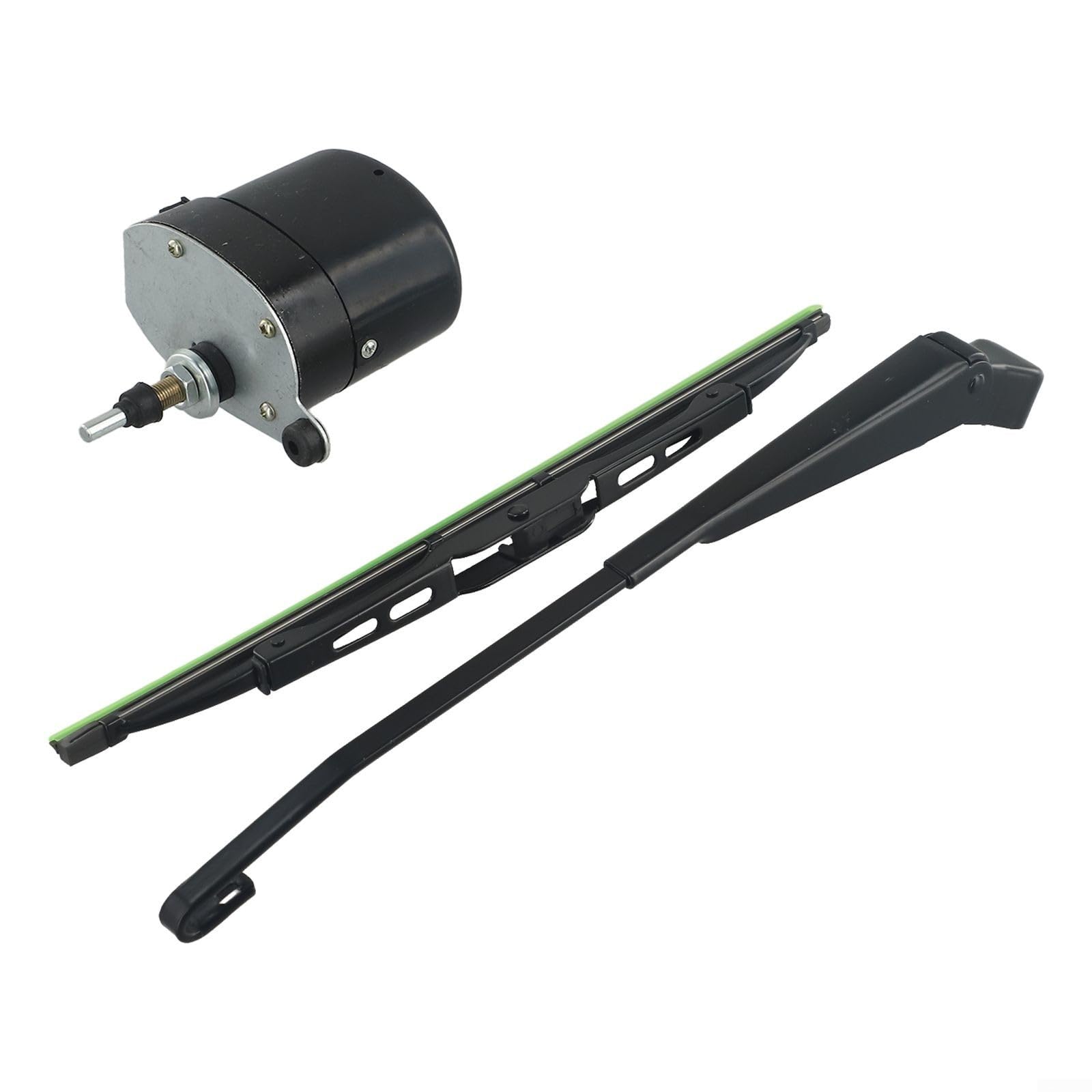Moteur d'essuie-glace 12 V avec lames pour bateaux de pêche, camping-cars, tracteur, caravane, VTT, UTV - Design innovant et fiable (moteur + essuie-glace)