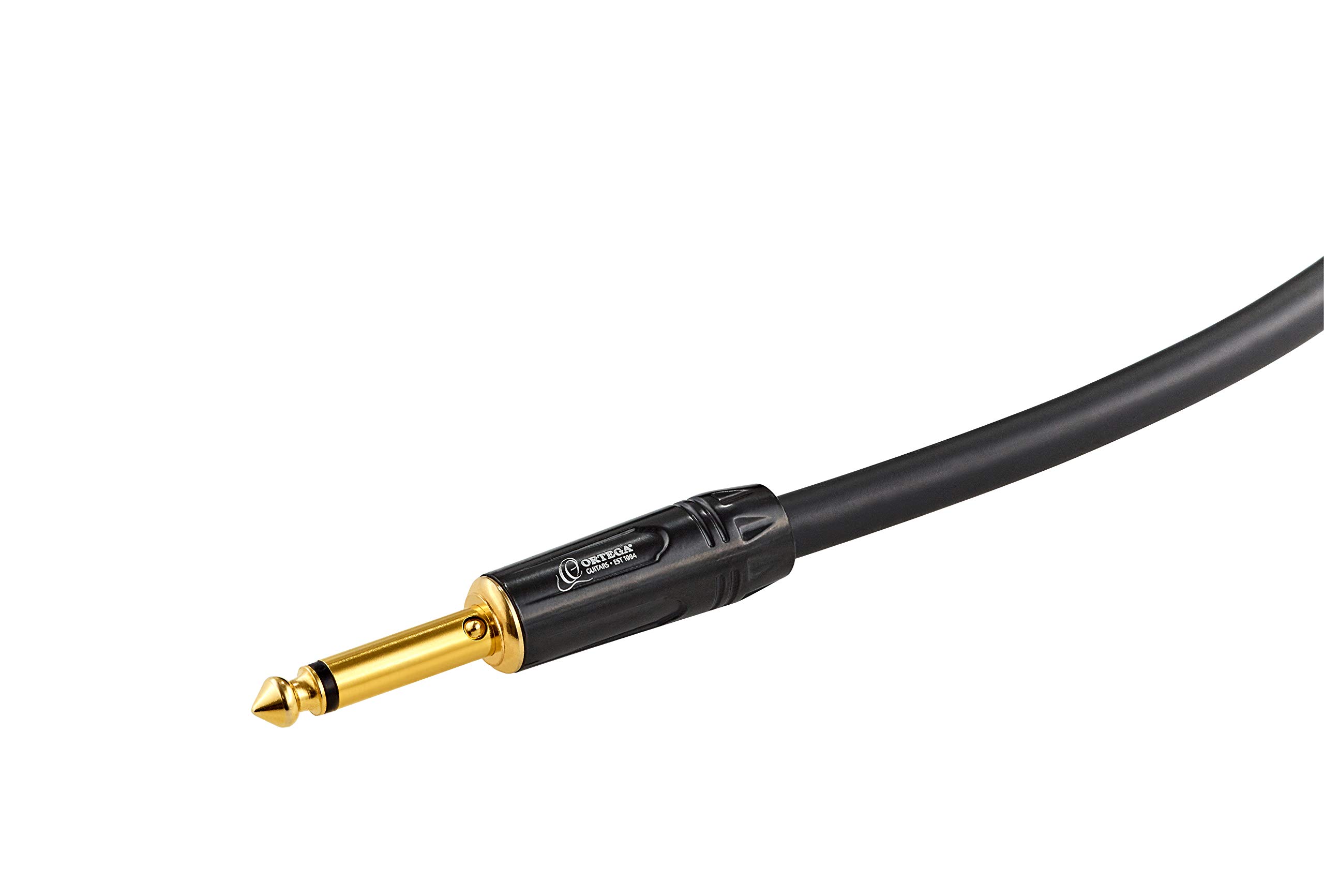 ORTEGA MUTEplug instrument cable 1/4" (6,3mm) straight/angled - black pvc 4,5m/0,75q (OTCI-15) - Image 2