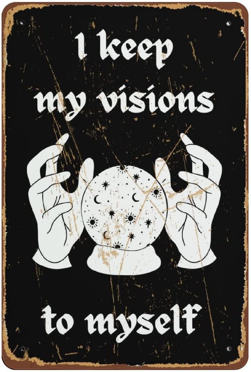 Dreacoss I Keep My Visions to Myself Stevie Nicks Fan Art Print Print,Stevie Dreams Poster Gift for A White Witch Novelty Tin Sign Plaque Bar Pub Retro Wall Decor 8inx12in