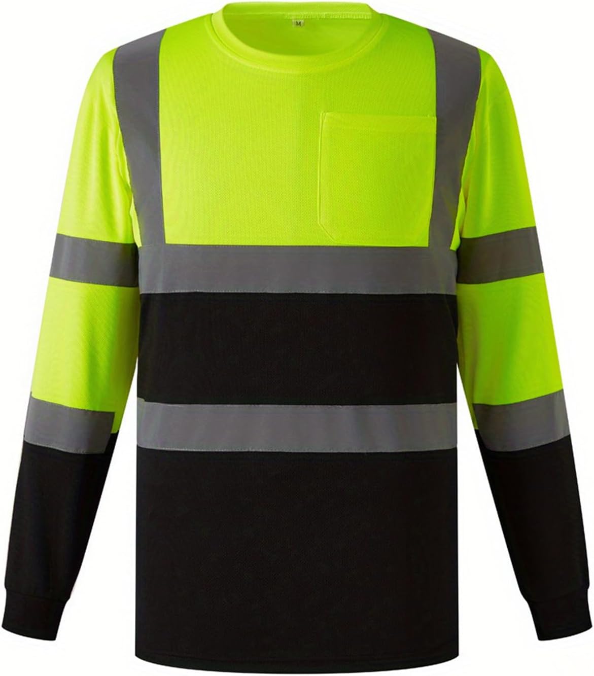 Safety Sweatshirts for Men No Hood Reflective High Visibility Long Sleeve T Shirt Red Yellow Colorblock Multi Pack 2025