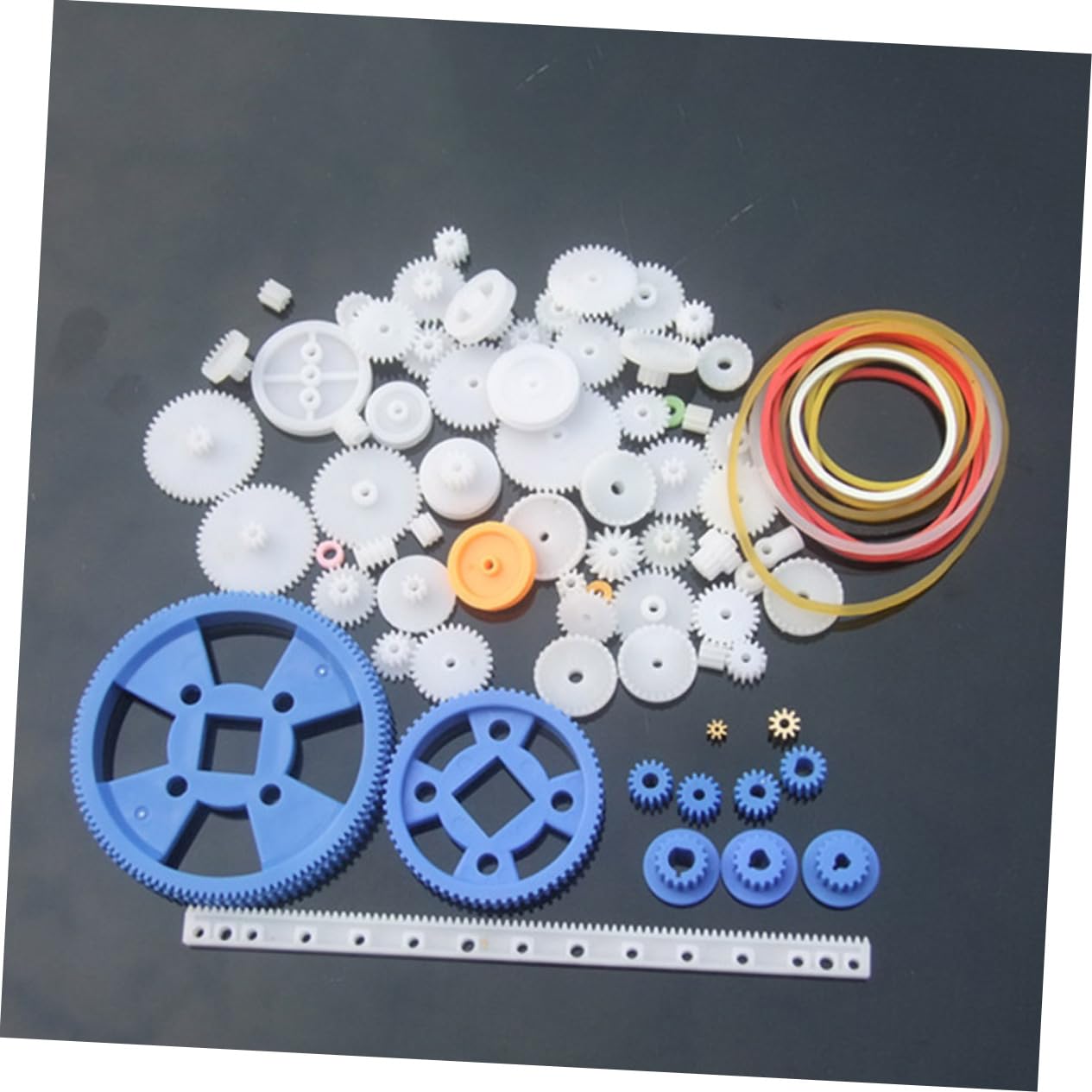 VICASKY 80pcs Robot Parts Plastic Gear Package Assortment Set DIY Mechanical Model Gear Toy Car Accessories
