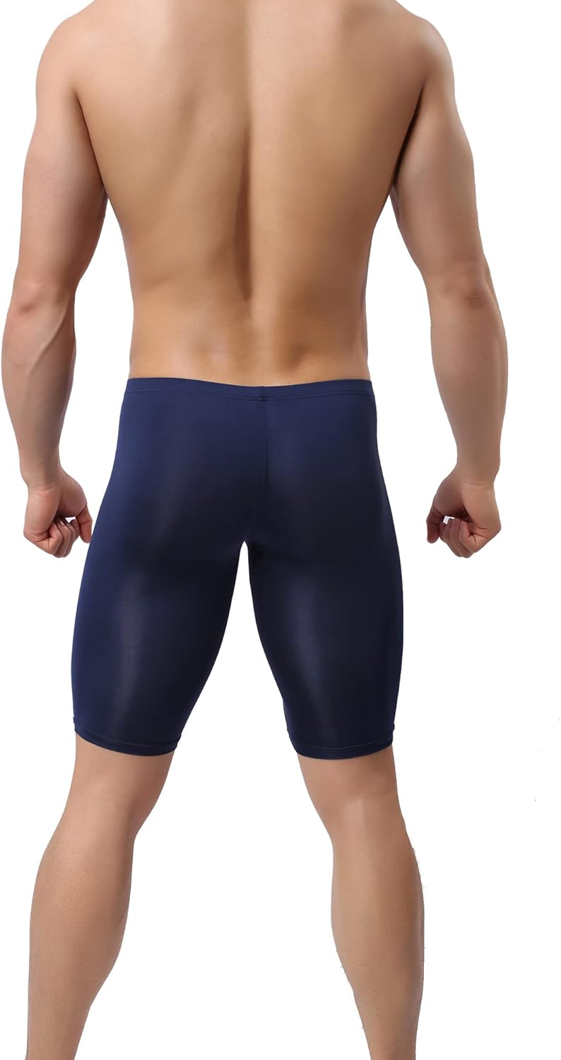 YUFEIDA Men's Compression Half Tights Leggings Sheer Swimwear Shorts Trunks Pant - Image 4
