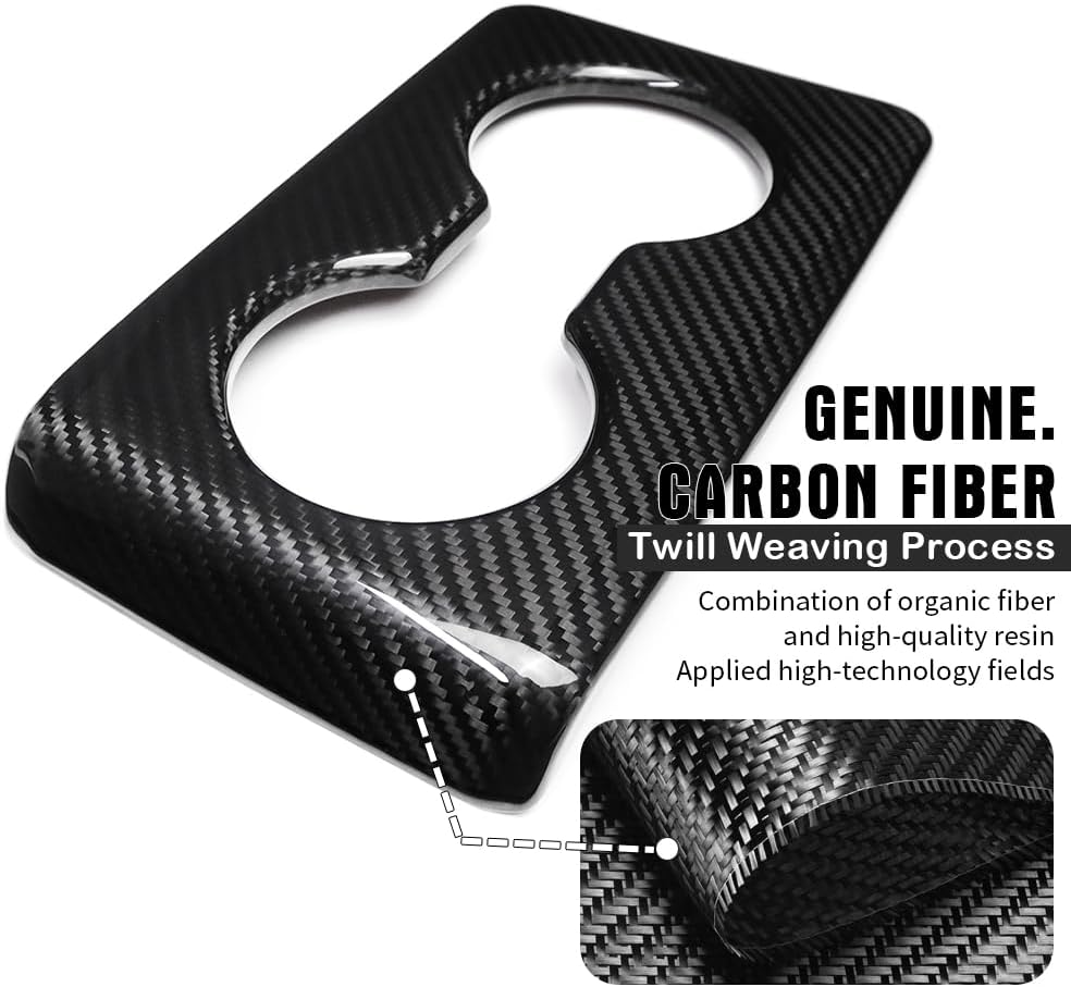 Dry Carbon Fiber Rear Cup Holder Panel for Integra Type S DE5 2024+, Back Seat Center Console Armrest Box Trim (Glossy Carbon)