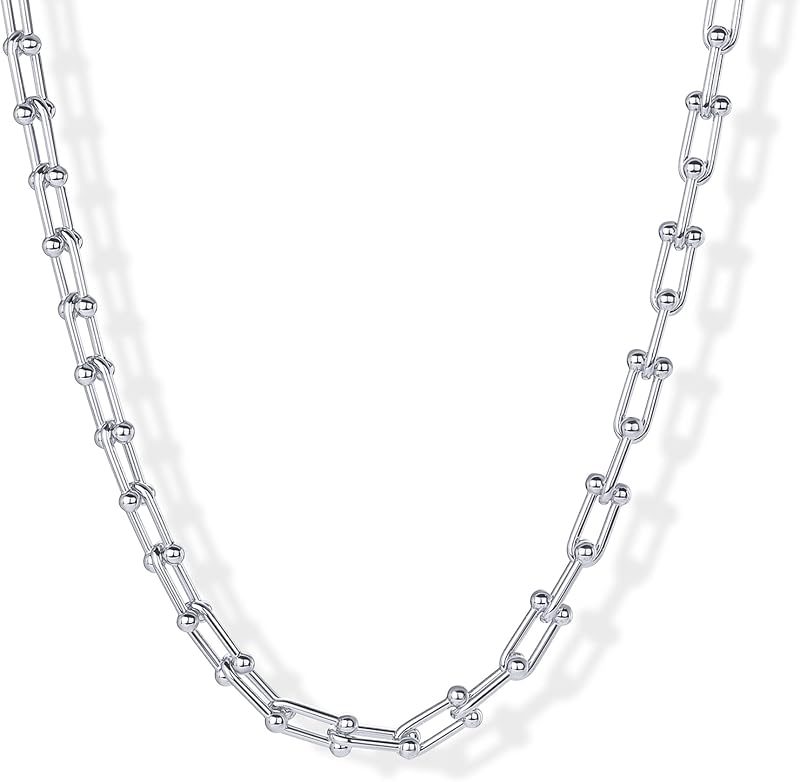 PAVOI 14K Gold Plated Chunky Graduated Chain Choker Necklaces for Women