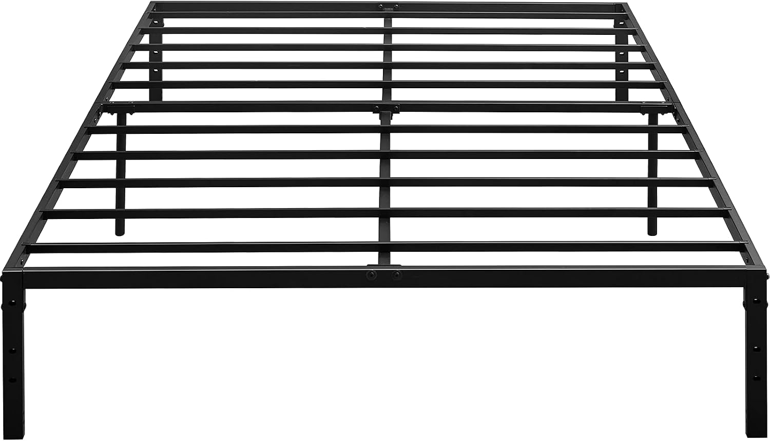 GreenForest FurnitureR Bed Frame Queen Size Metal Platform 14 inch Bed No Box Spring Needed, Heavy Duty Sturdy Bed with Mattress Foundation, Black