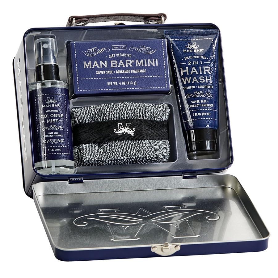 San Francisco Soap Company Man Bar Travel Set - Spiced Tobacco | Created With the Man in Mind | No Harmful Chemicals - Good for all Skin Types - Made in the USA |