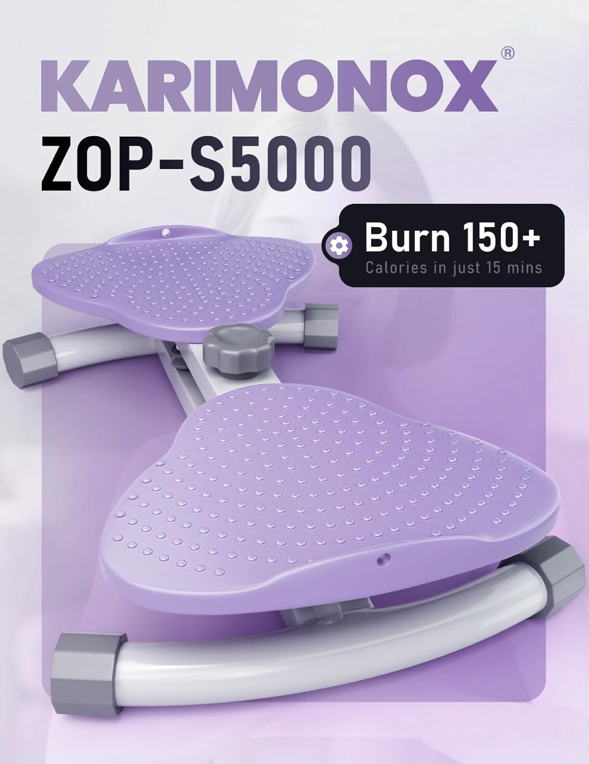 Ab Twister Board for Figure Shaping, Targeted Fat Burn, Supports 300 lbs, Silent Use, Secure Anti-Slip Grip, Compact for Home, Gym, Apartment, Office