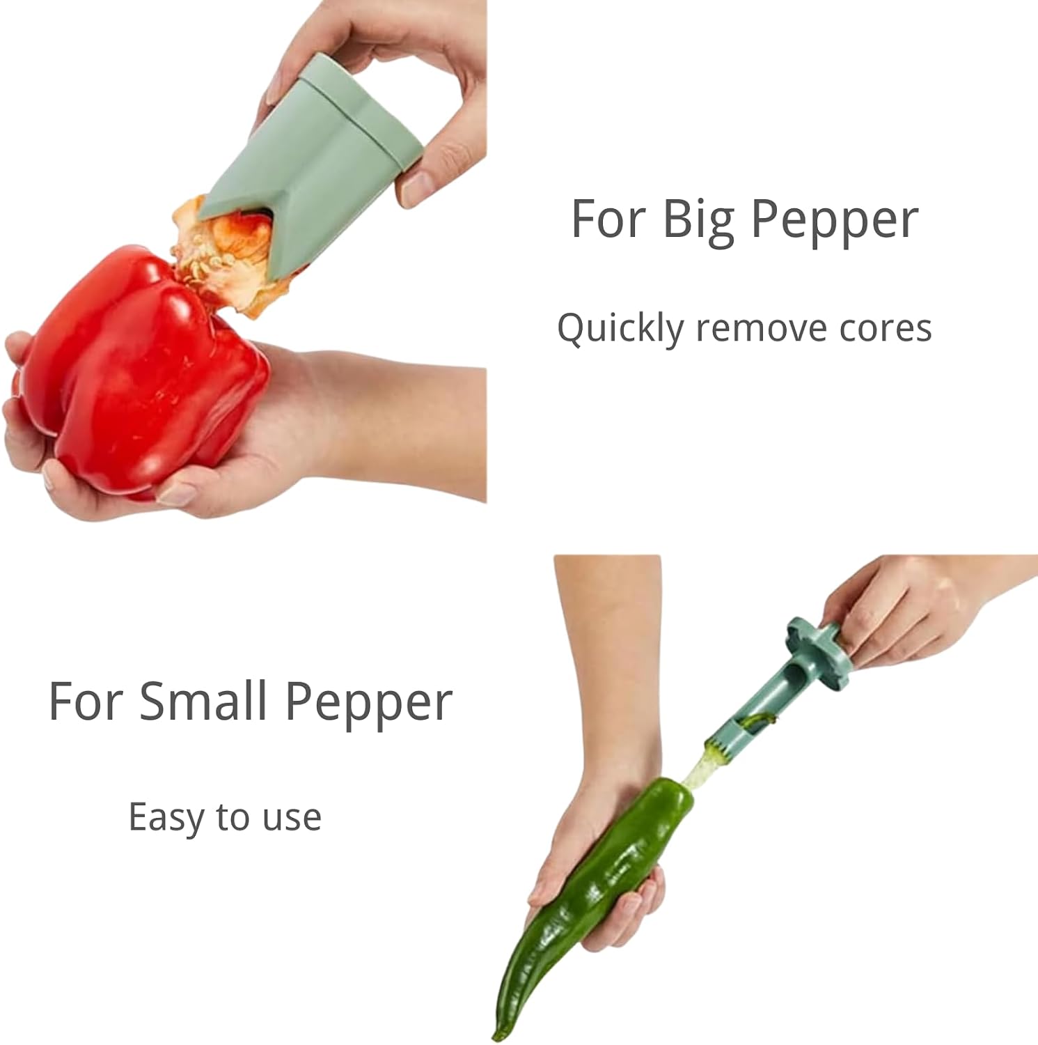 2 in 1 Bell Pepper Seed Remover & Corer Tool