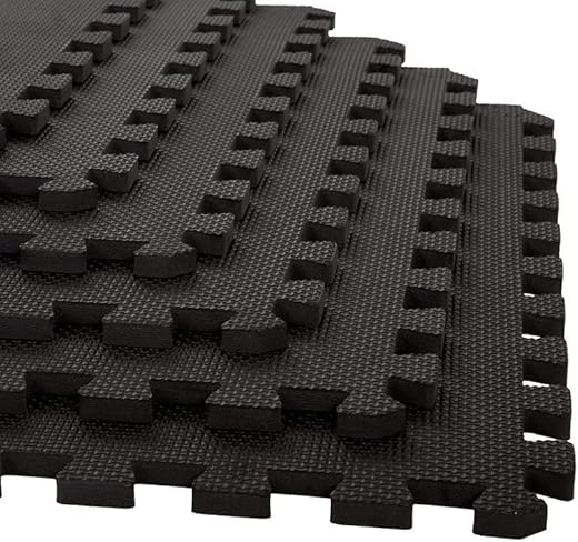 EASY HOME Gym Mats for Floor for Home and Living Room, Interlocking Rubber Floor Gym Mat for Workout at Home, EVA Foam Wor
