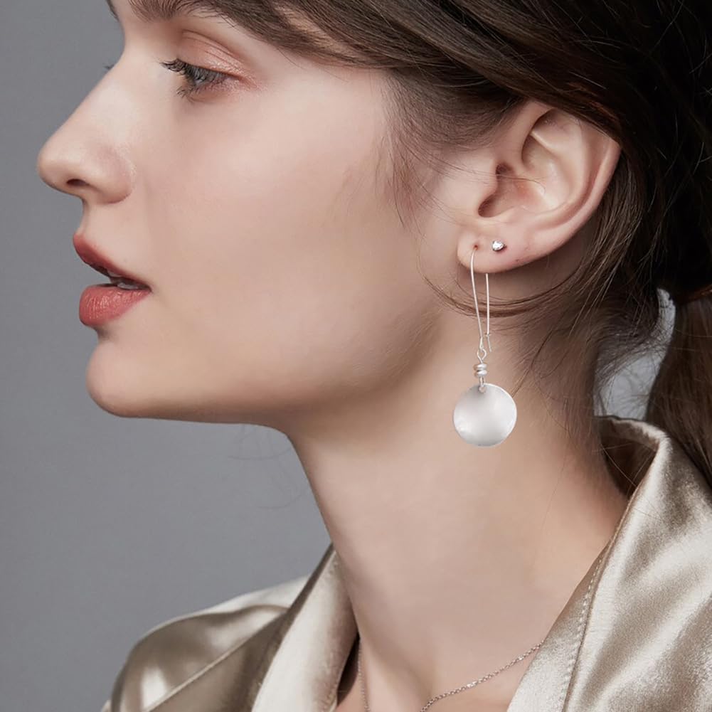 LILIE&WHITE Burnt Gold And Silver Round Disc Dangle Earrings For Women Statement Earrings Fashion Earrings Costume Jewelry For Women Boho Earrings - Image 6