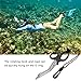 Pilipane Safety Sea Snips, Dive Shears, Emergency Scissors, Scuba Diving Scissors Stainless Steel Scuba Diver Shears with Lanyard and Buckle(黑色)