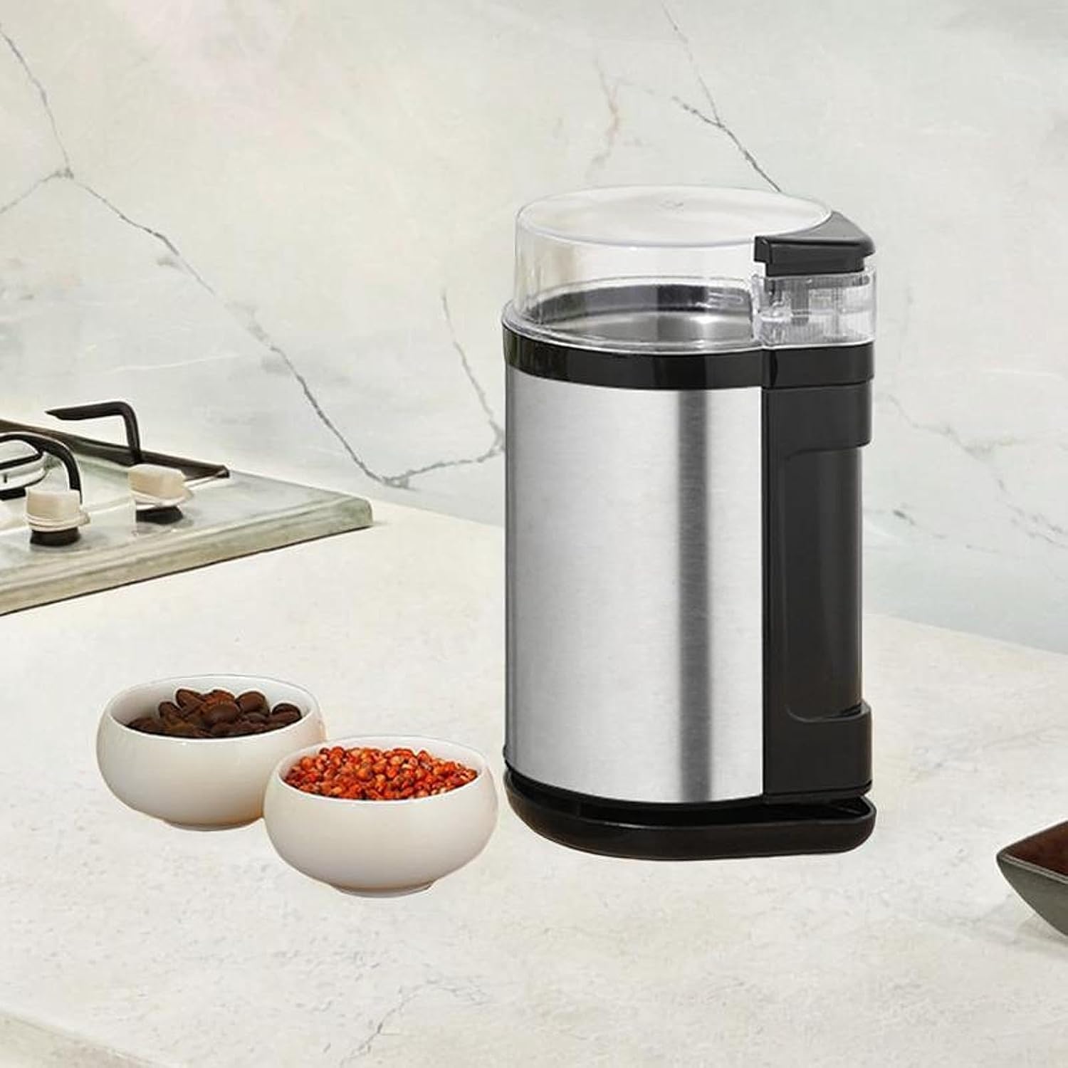 Molinillo eléctrico de café para Espresso, Frutos Secos y Especias – Molino de sobremesa de Acero Inoxidable