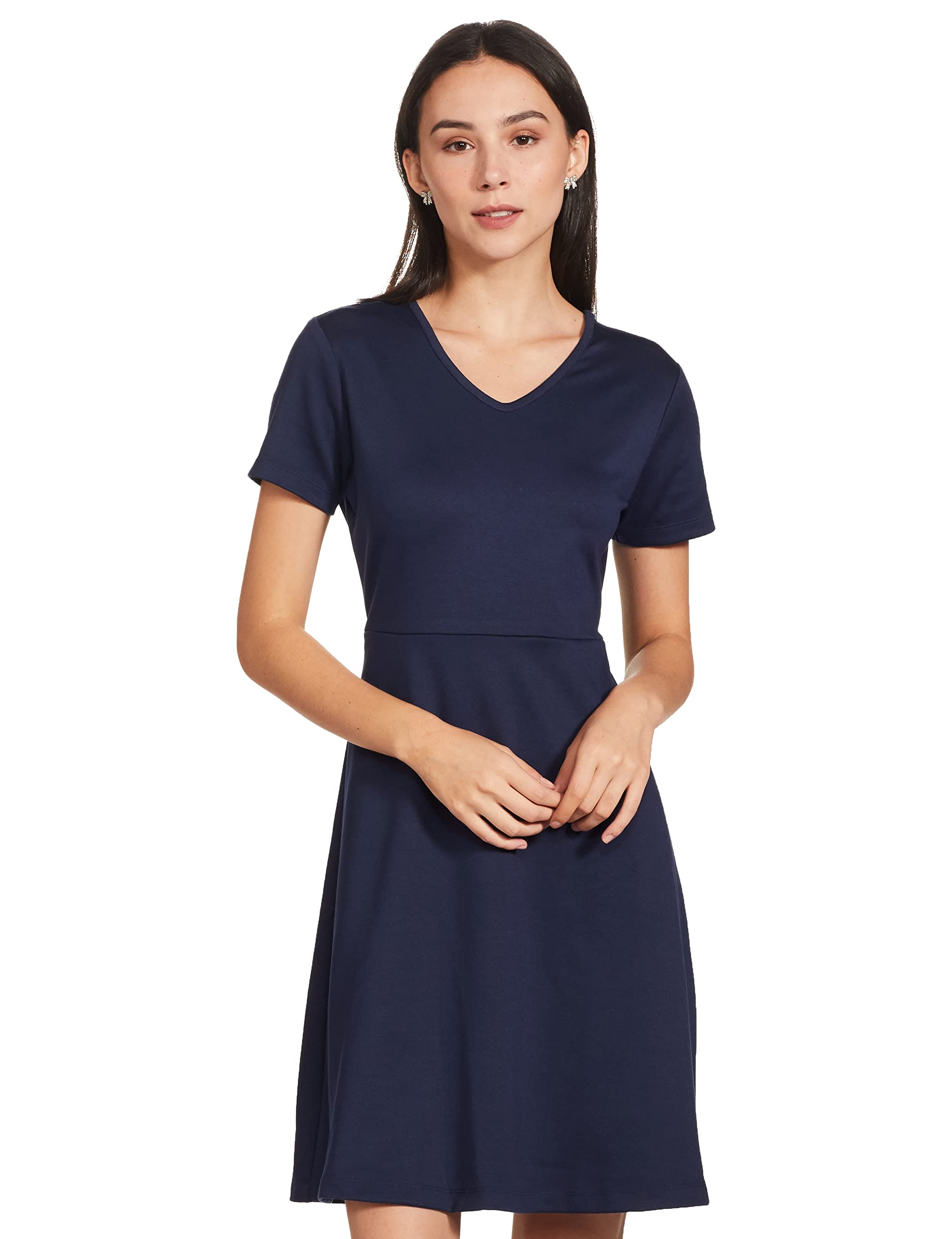 Van HeusenWomen's Polyester Blend Fit and Flare Above The Knee Dress