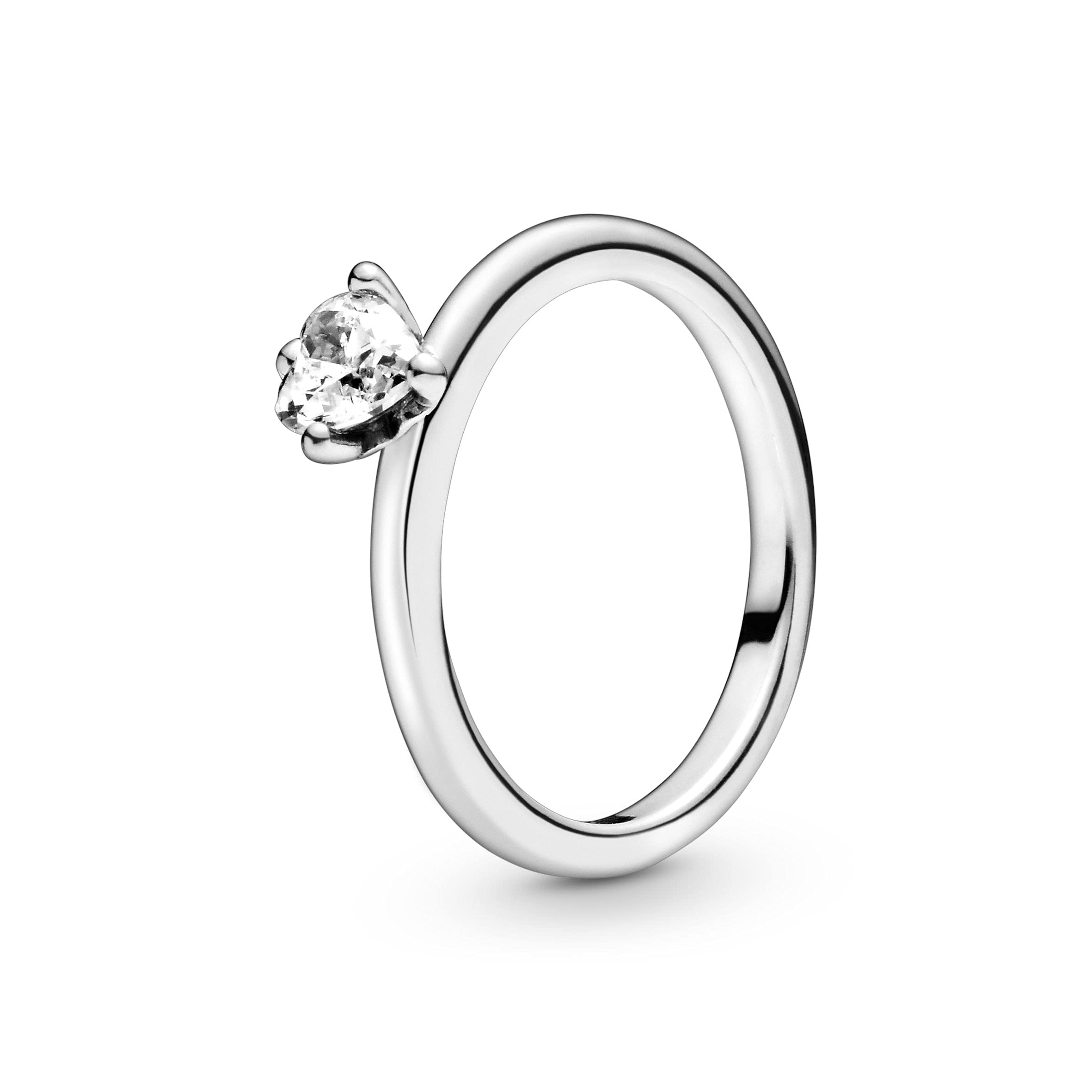 PANDORA198691C01 - Anillo de plata para mujer, diseño de corazón transparente