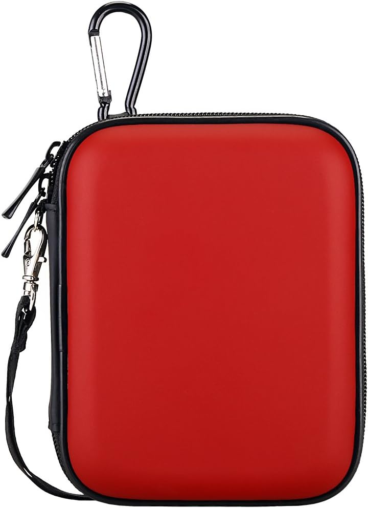 Lacdo Hard Drive Carrying Case for Western Digital WD My Passport Ultra WD Elements SE WD Gaming Drive Portable External Hard Drive 1TB 2TB 3TB 4TB 5TB USB 3.0 2.5 inch HDD Shockproof Travel Bag, Red