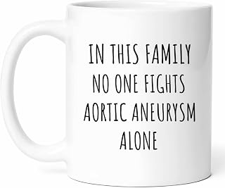 Family Aortic Aneurysm Support Mug - Health Coffee Cup - Recovery Funny Gift From - Medical Tea Mugs - Cups - 11 Oz Ceramic Gifts For Birthday, Him, Her, Group, Advocate