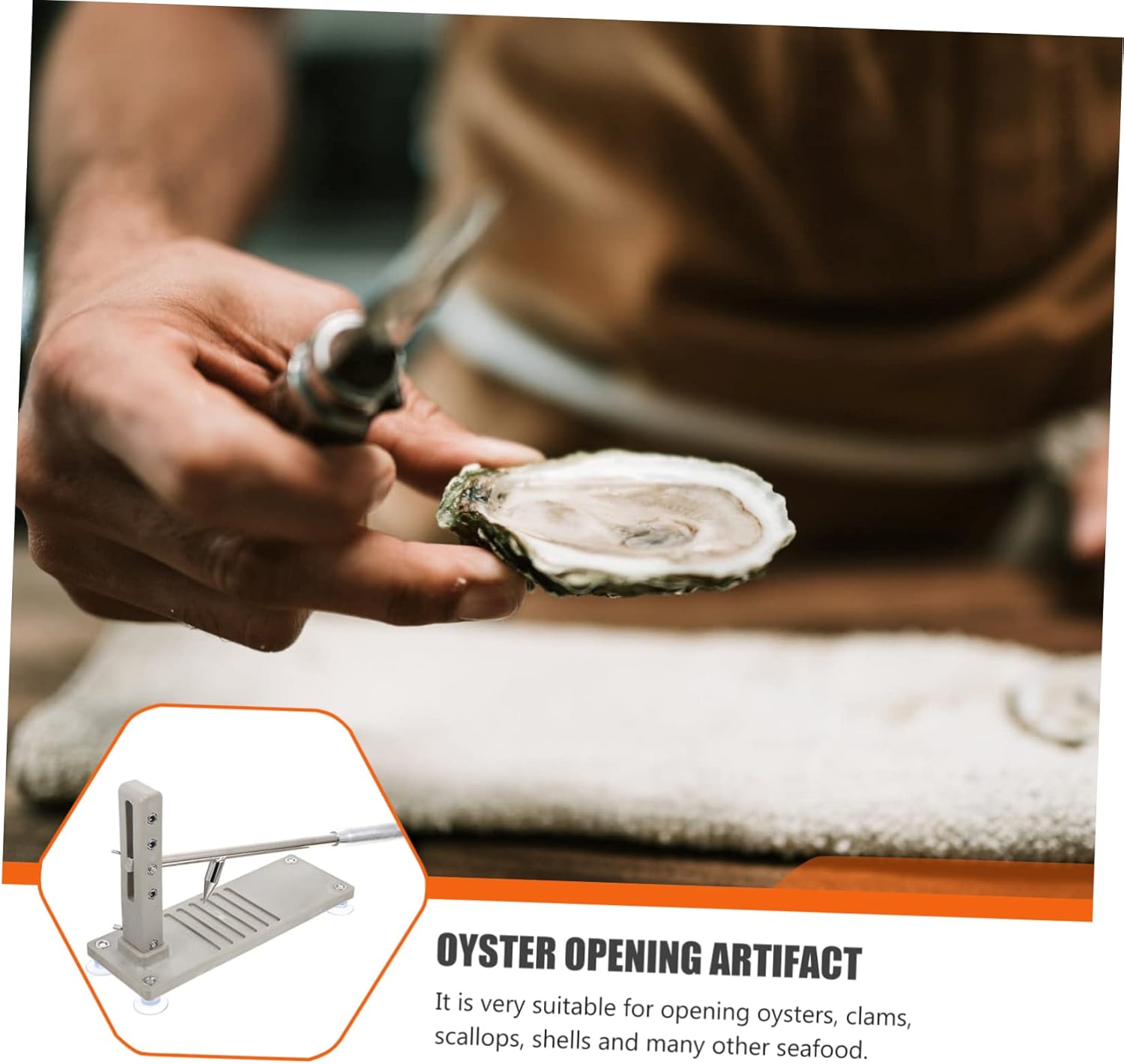 PRETYZOOM 1pc Oyster Shucking Cutter Non- Grip Seafood Opener for Oysters Clams and Shellfish Light Grey Color Easy to Use Kitchen Tool