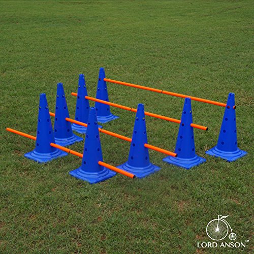 Lord Anson™ Dog Agility Hurdle Cone Set - Canine Agility Training Set - Obedience, Agility, And Rehabilitation - 8 Agility Cones And 4 Agility Rods #TOP1