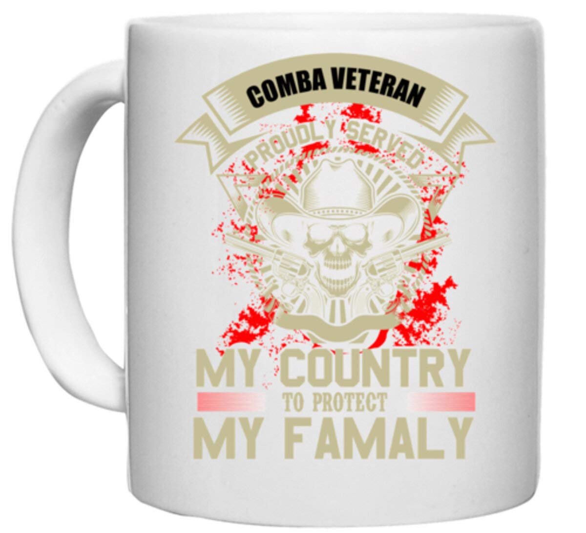 UDNAG White Ceramic Coffee/Tea Mug 'Family | COMBA Veteran' Perfect for Gifting [330ml]