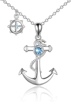 Amazon.com: LUHE Anchor Necklace, With Austrian Crystal elements