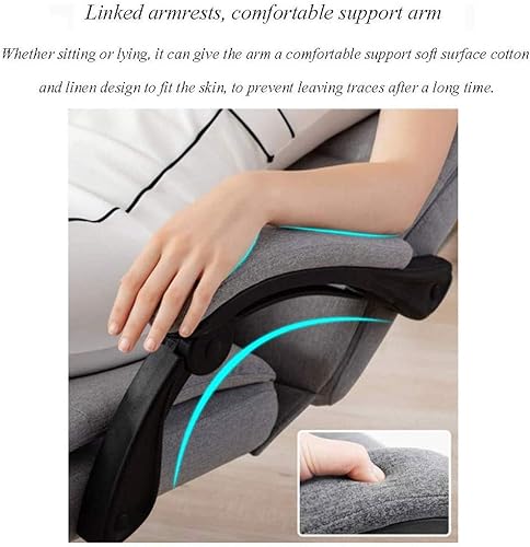 Miniatura 4 de Silla de computadora Silla de tela Silla de oficina Silla trasera Silla reclinable Silla de elevación giratoria Taburete cómodo hogar