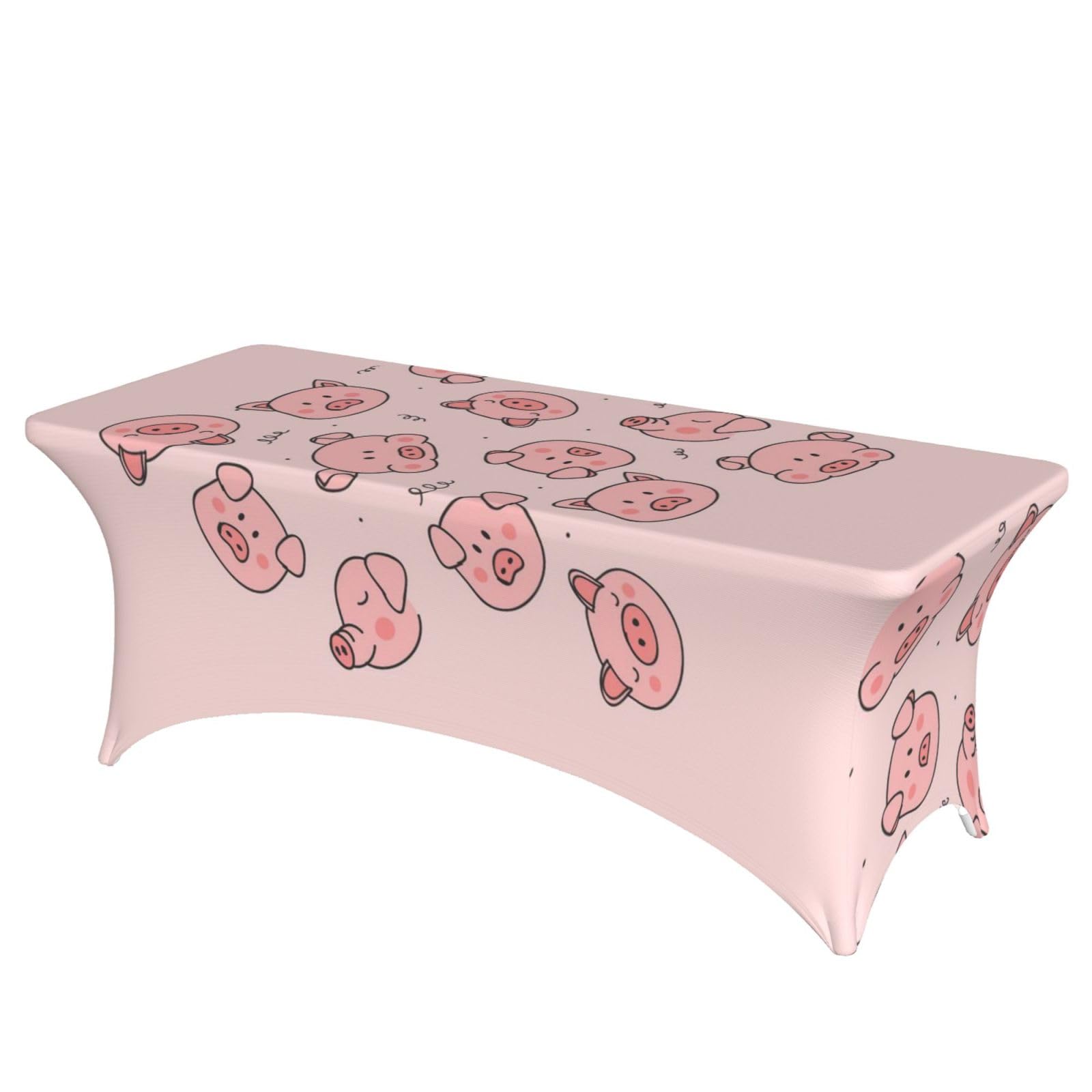 ERCgad Red Cute Pig Print Rectangular Tablecloth Dining Banquet Party Events Home Celebration Table Cover