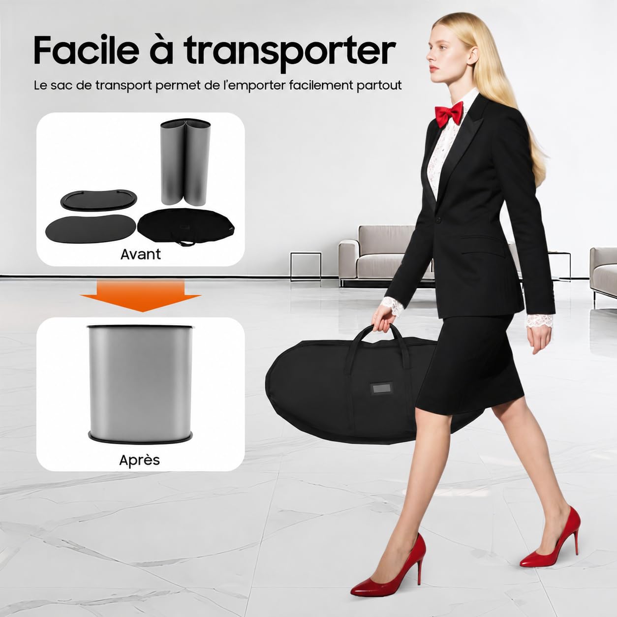 Comptoir de Réception Pliable, Présentoir d'exposition, Guichet de Bureau Pliable, Comptoir de Vente pour Réception d'entreprise, Exposition, Démonstrations de Produits, 40 x 90 x 90 cm