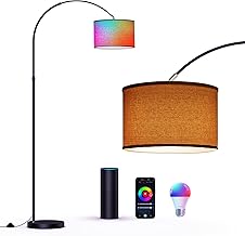 Smart Floor Lamp, Works with Alexa and Google Home, RGB Floor Lamp Dimmable, Colour Changing, for Party or Festive Atmosphere, WiFi Arc Lamp E27 9W for Living Room, Bedroom