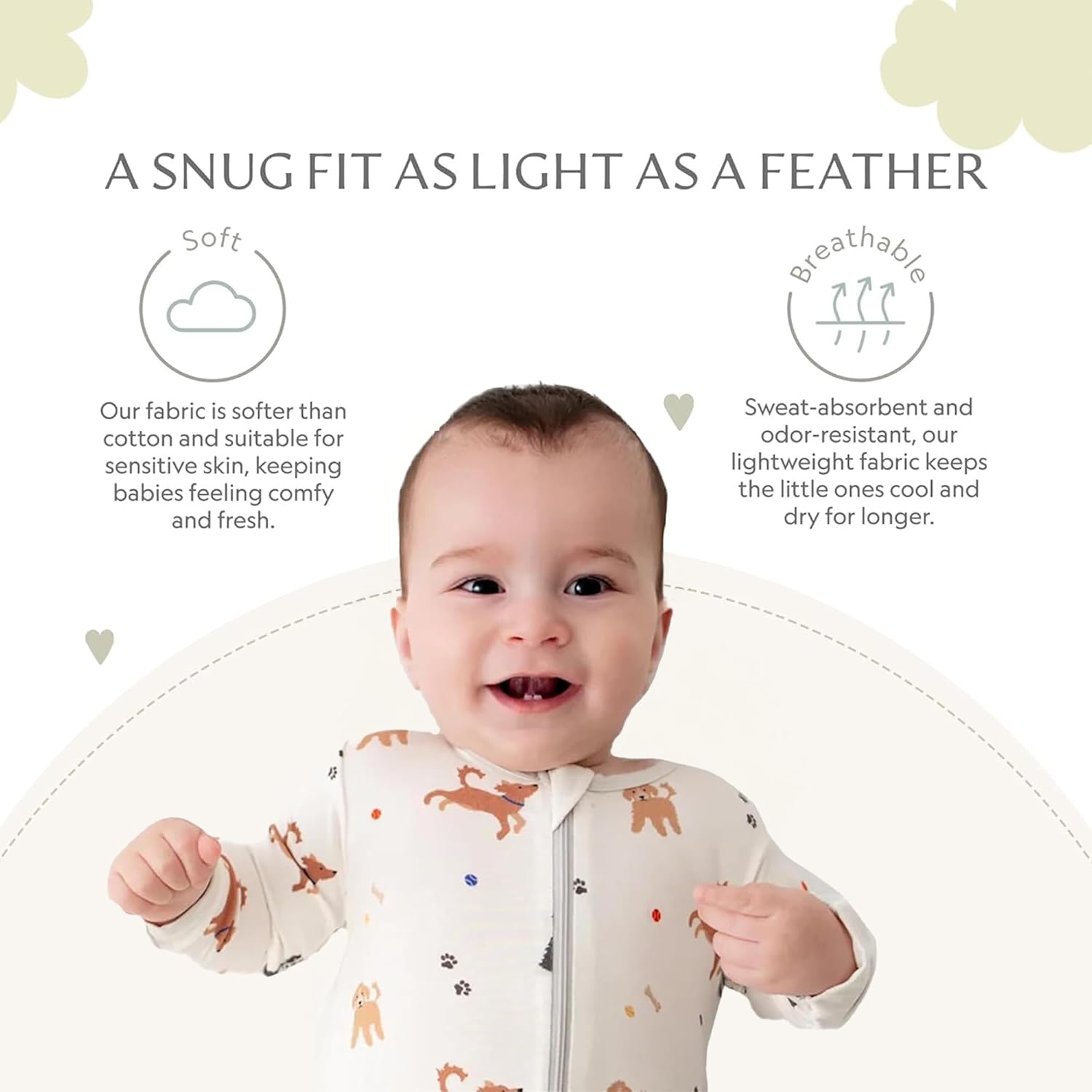 Bamboo Little Soft Baby Footie Pajamas, Baby Clothes, Newborn Sleepers, 95% Viscose and 5% Spandex, 0-24 Months