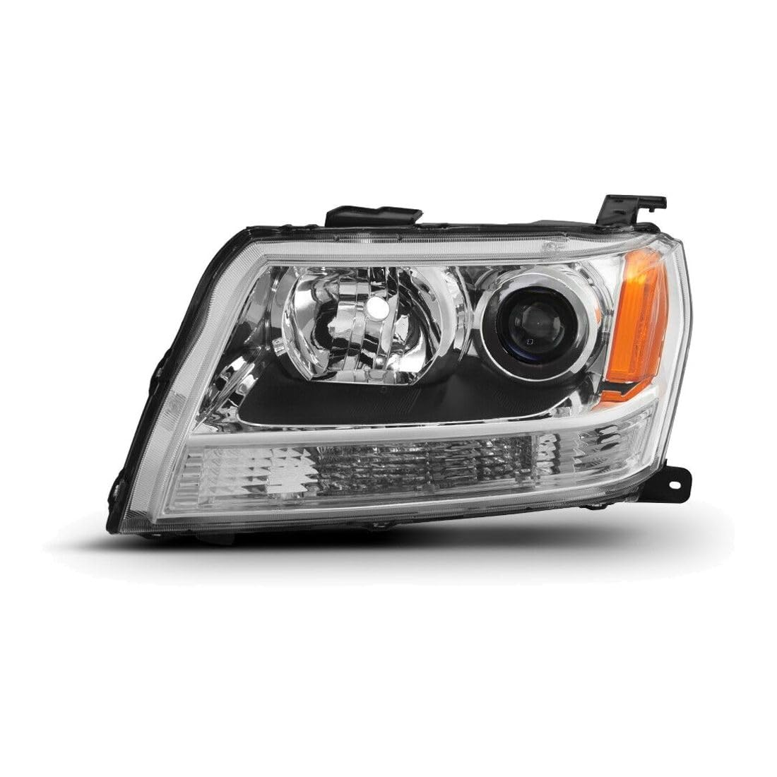 For Suzuki for Grand Vitara Base/GL/GLS/XSport 06 SWT 07-08 Replacement Headlight Headlamp Left Driver Side Chrome-Housing Heavy Duty -Lighting Technology