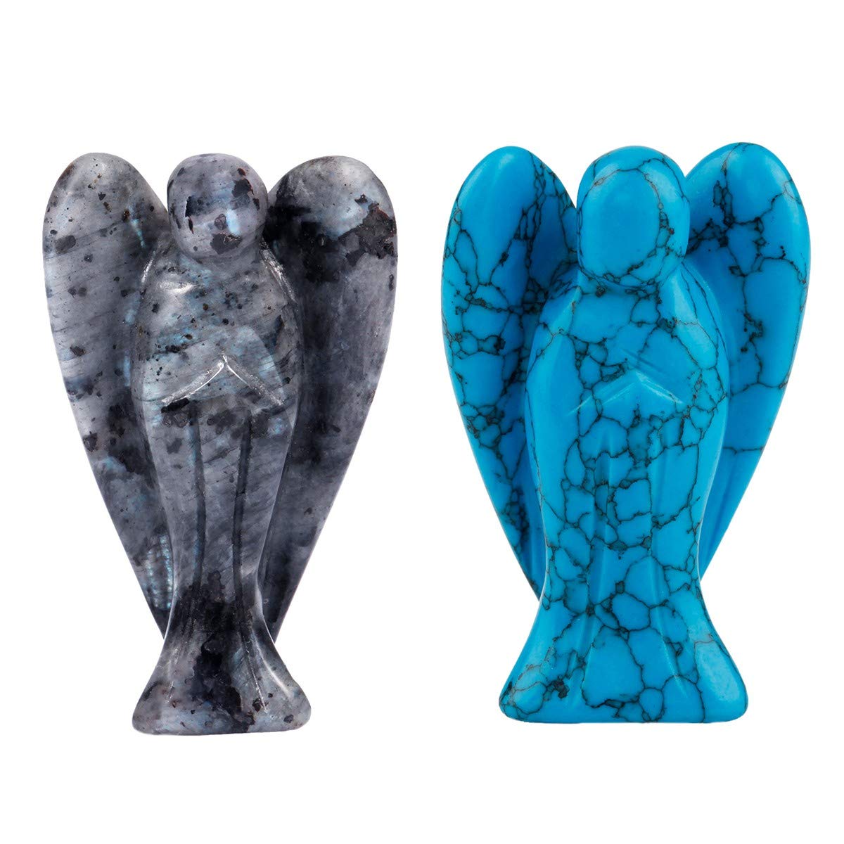 KYEYGWO Ange Gardien En Pierre Semi-Précieuse, Statuette De Porte - 4
