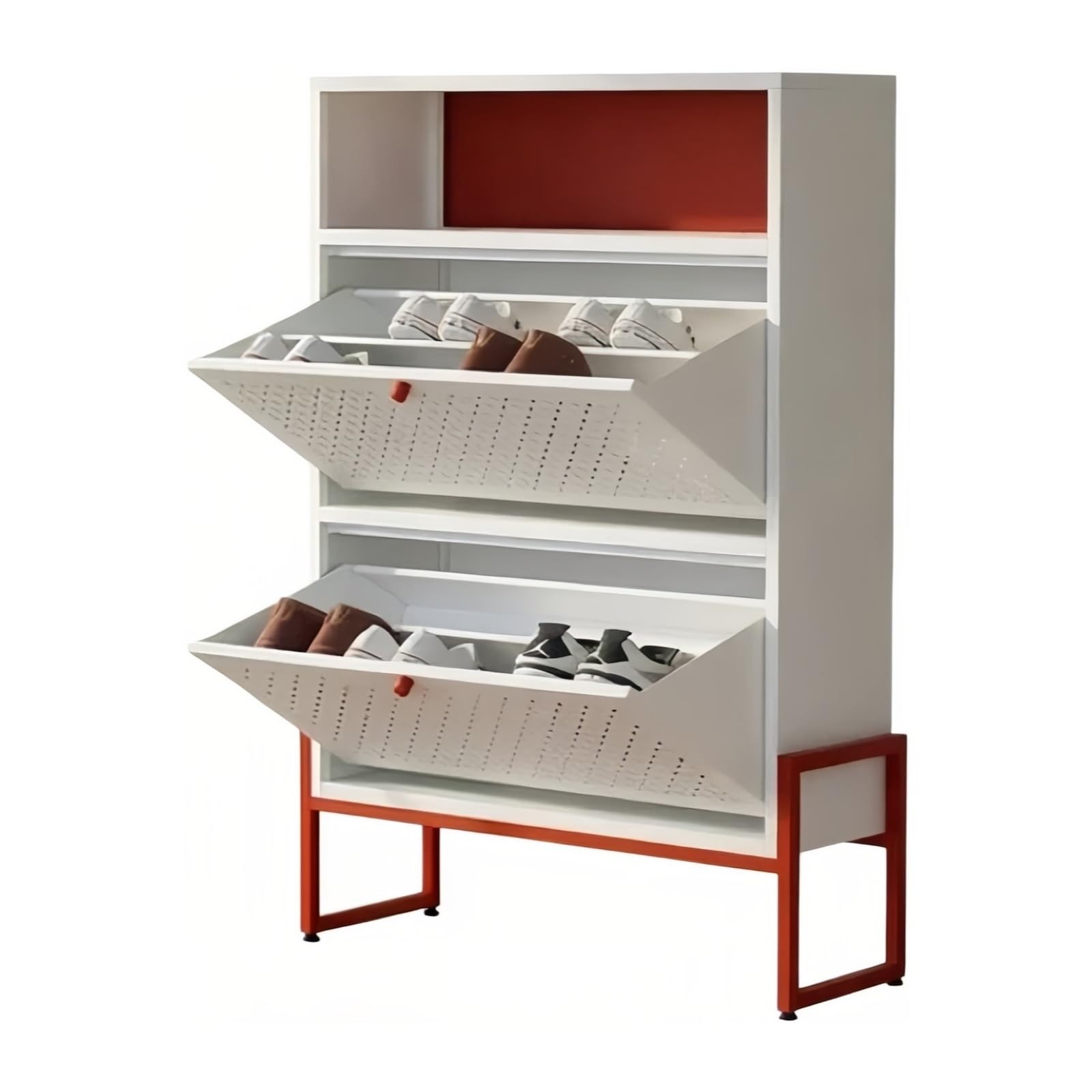 XUJUAN-0227 Shoe Cabinet Shoe Cabinet Household Doorway Balcony Entryway Rack Console(White)