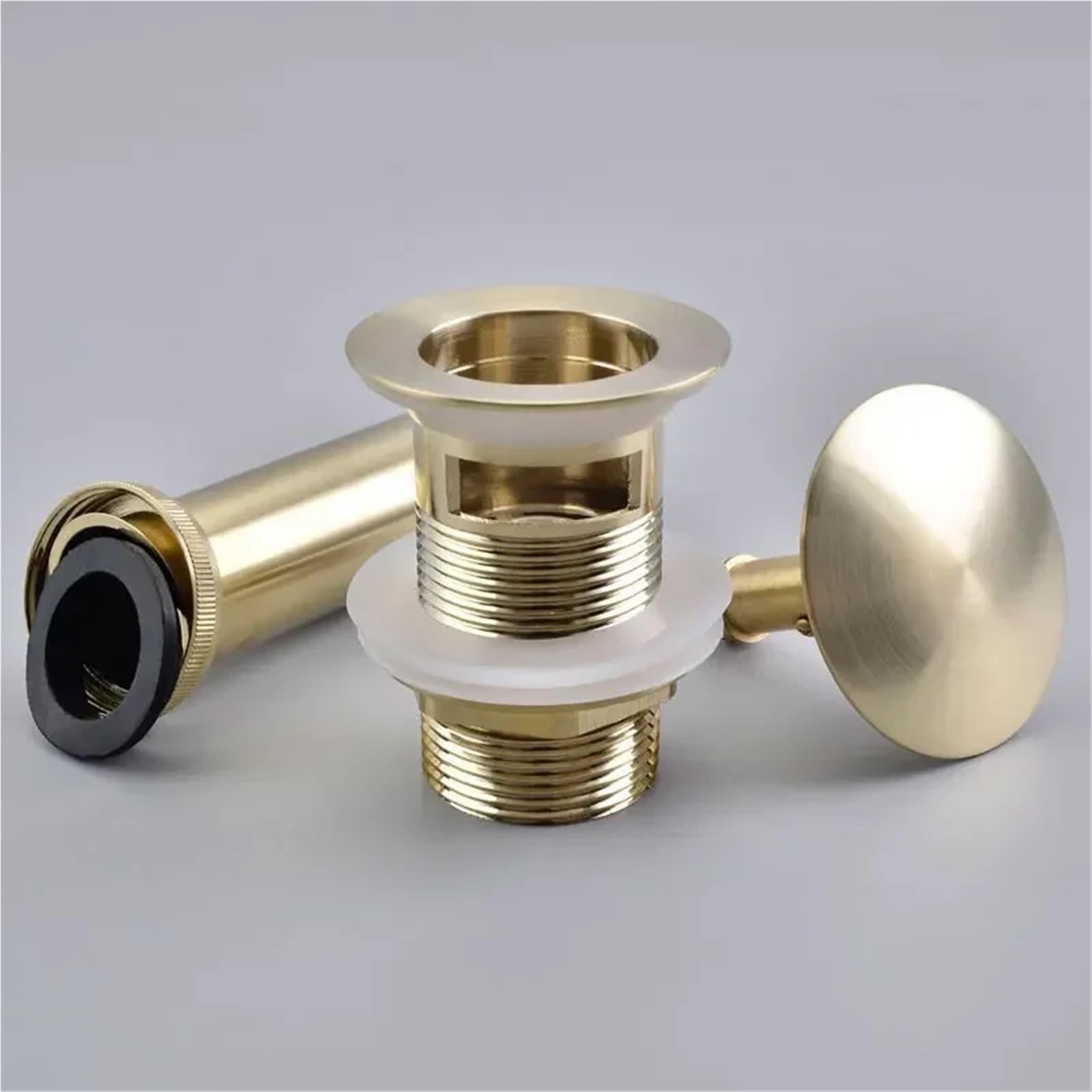 Pulsante di scarico pop-up Lavandino del bagno Scolapiatti Sifone Tappo Rubinetto for lavabo Accessorio Tubo for Nero Oro rosa per lavandini da bagno(Gold no overflow)