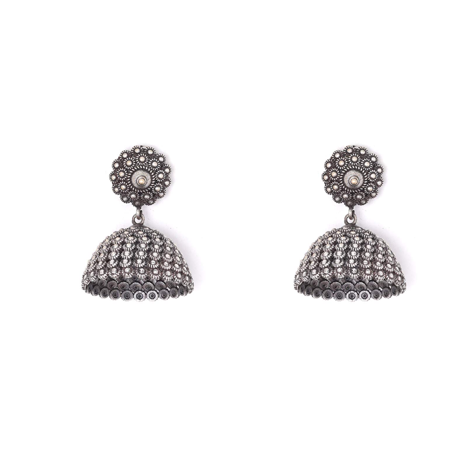 Teejh Dharvi Metallic Antique Silver Jhumki For Women (B08XQV8HWK) Amazon Price History, Amazon Price Tracker